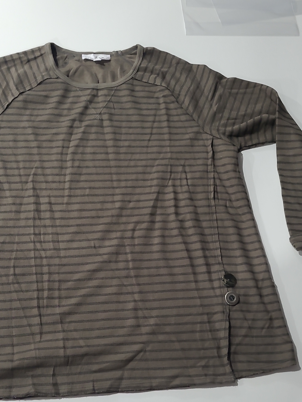 neon buddha Olive Striped Long-Sleeve Tunic